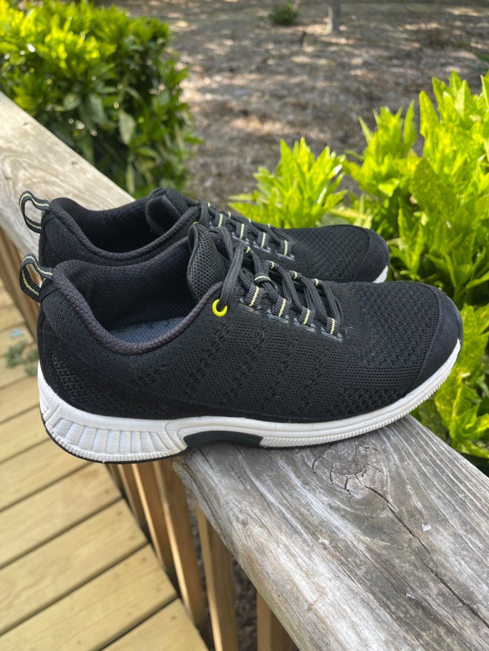 OrthoFeet Coral 981 Womens 8 Black Stretch Knit Athletic Comfort Sneaker Shoes - Picture 4 of 8
